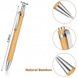 Bamboo Retractable Ballpoint Pen Custom Engraved