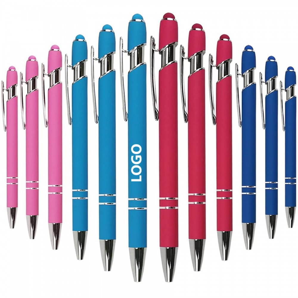 Metal Ballpoint Pen With Soft Stylus Touch Screens Logo Branded