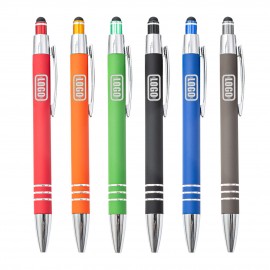 Custom Imprinted Soft Touch Coated Metal Stylus Pen