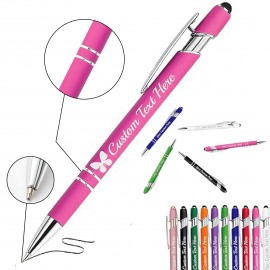 Custom Engraved Soft Touch Stylus And Laser Engraved Metal Pen