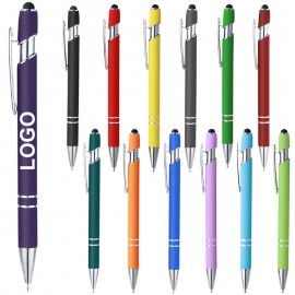 Custom Engraved Metal Soft Stylus Ballpoint Pen Plunger Action Black Ink