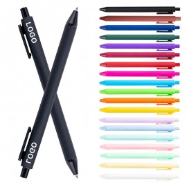 Custom Engraved Plastic Macaron Candy Color Spray Glue Push Ballpoint Pen