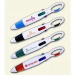 Custom Imprinted 4-Color Pen With Carabiners Clip