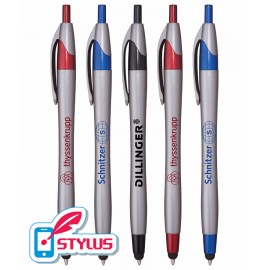 Steel Colored - Elegant - Stylus Clicker Pen Logo Branded