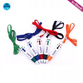 Multi-color Shuttle Pen with Neck Lanyard Custom Engraved