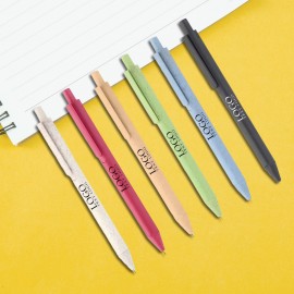 Custom ECO Wheat Straw Ballpoint Pen Custom Engraved