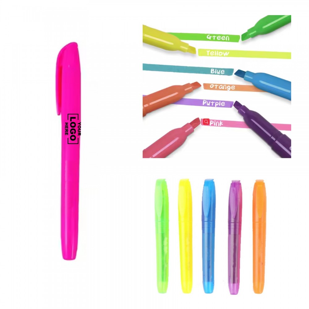 Highlighter Pens with Chisel - Shaped Tips Logo Branded Highlighter Pens with Chisel - Shaped Tips Logo Branded