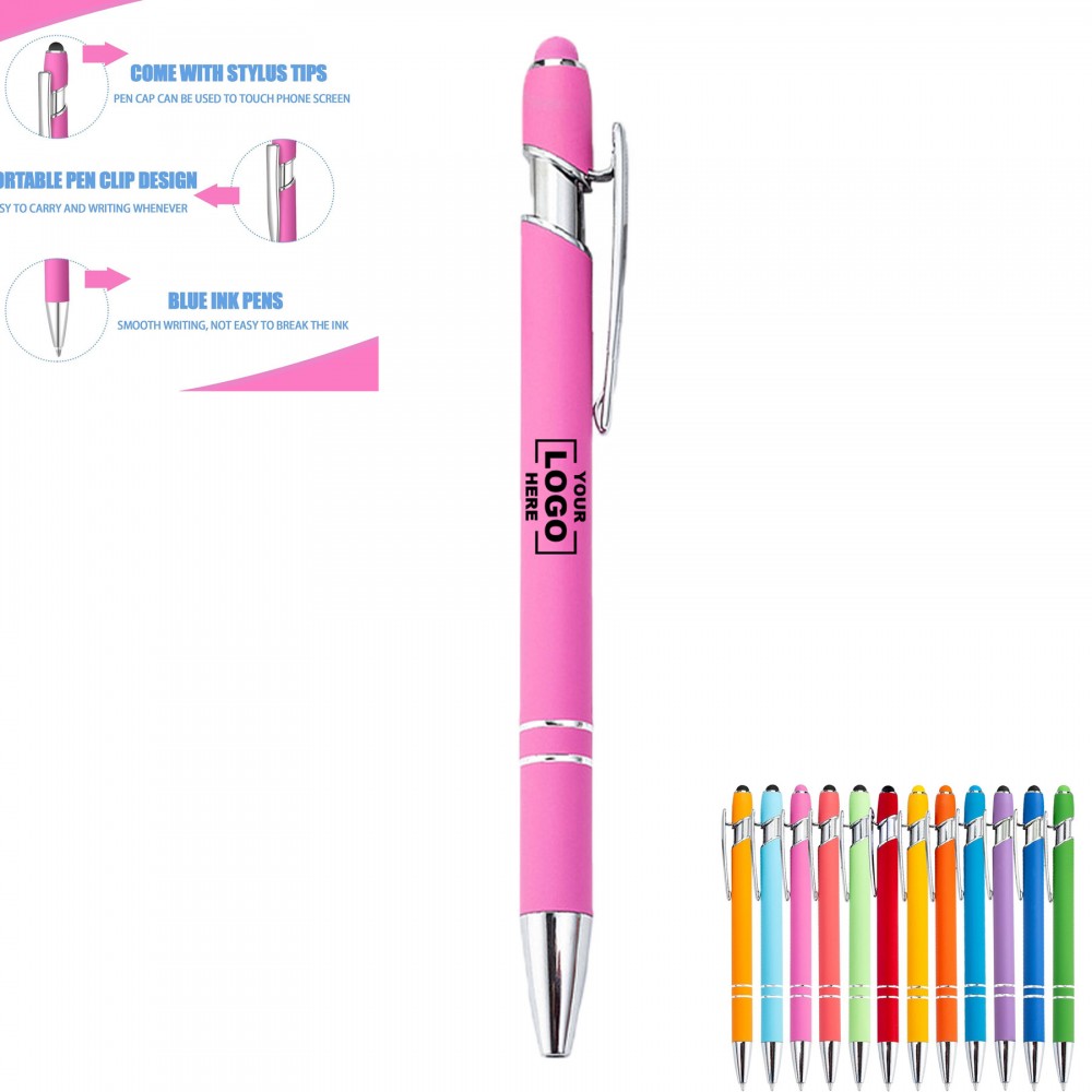 Metal Push Touch Screen Aluminum Barrel Pen Ballpoint Custom Imprinted