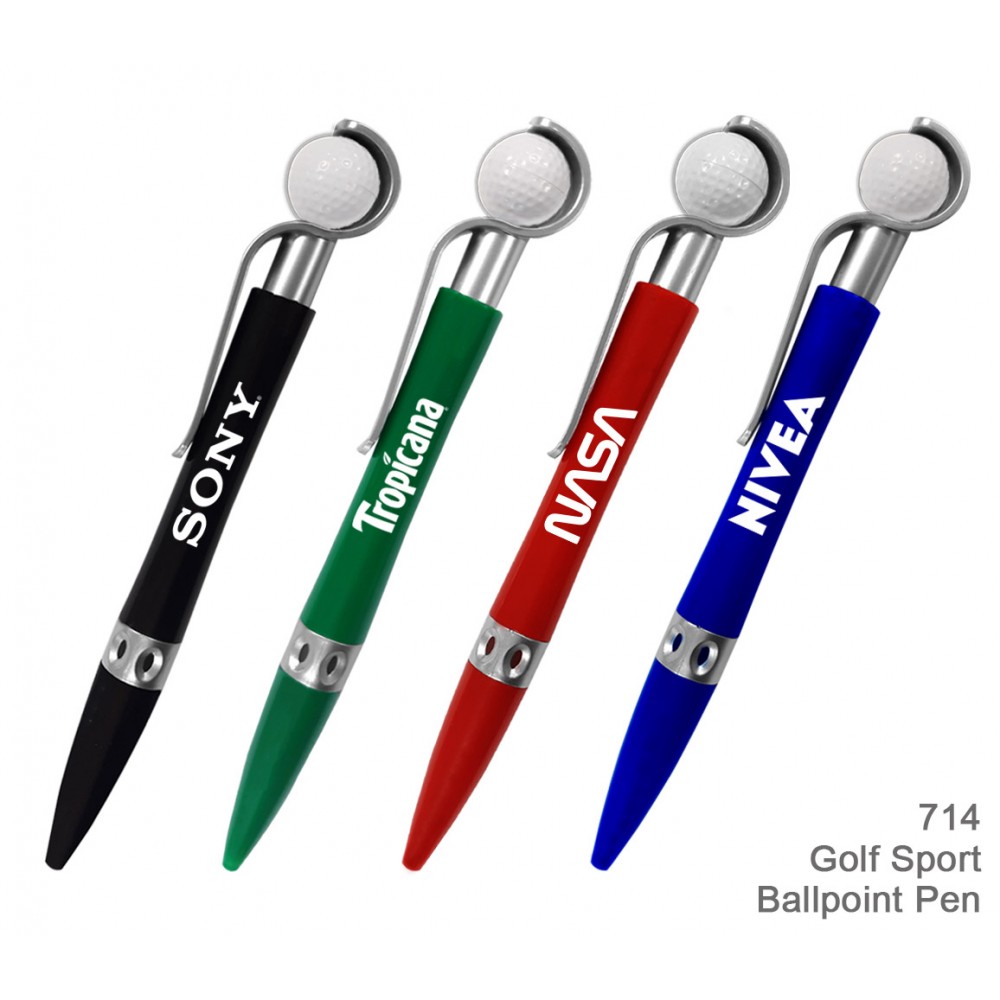 Golf Ball Ballpoint Pen - Sports & Golf Promotions Logo Branded