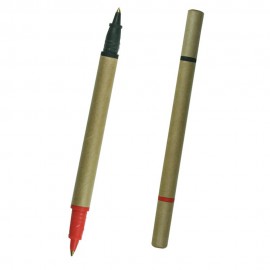 Custom Imprinted Bio-Degradable Two Color Cardboard Pen
