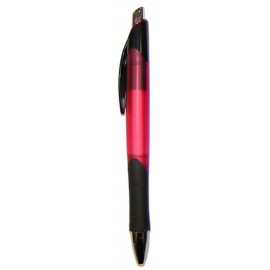 Custom Engraved Ball Point Pen, Red -Black Pocket Clip - Black Rubber Grip - Pad Printed  Custom Engraved Ball Point Pen, Red -Black Pocket Clip - Black Rubber Grip - Pad Printed