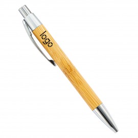 Logo Branded Press bamboo pen Bamboo ballpoint pen