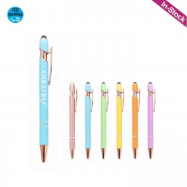 Incline Stylus Pen with Rose Gold Accents Custom Imprinted  Incline Stylus Pen with Rose Gold Accents Custom Imprinted
