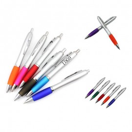 Custom Imprinted Silver Press Ballpoint Pen