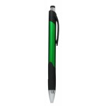 Ball Point Pen, Green - Rubber Grip - Pad Printed Logo Branded