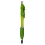 Ball Point Pen, Lime Green - Lime Green Rubber Grip, Pad Printed Custom Imprinted