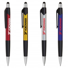 Logo Branded Taylor Plastic Click Action Pen w/Stylus  Logo Branded Taylor Plastic Click Action Pen w/Stylus
