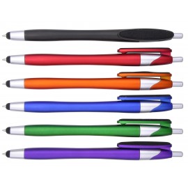 Custom Engraved Stylus pen with fiber cloth screen cleaner on clip