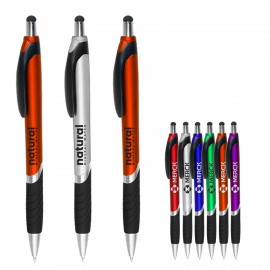 Logo Branded Plastic Pen w/Touch Screen Stylus