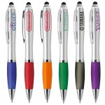 Twist Action Plastic Stylus Pen w/ Coated Barrel Custom Engraved