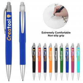 Custom Imprinted 1.0mm Midpoint Comfort Grip Ballpoint Pen With Black/Blue Ink