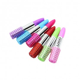 Logo Branded Creative Plastic Rhinestone Lipstick Ballpoint Pen