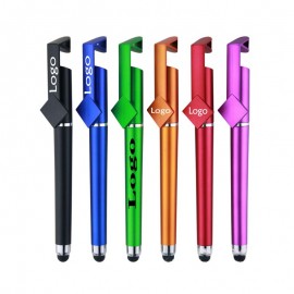 Logo Branded Custom Multifunction Touch Screen Stylus Ballpoint Pen w/Phone Stand