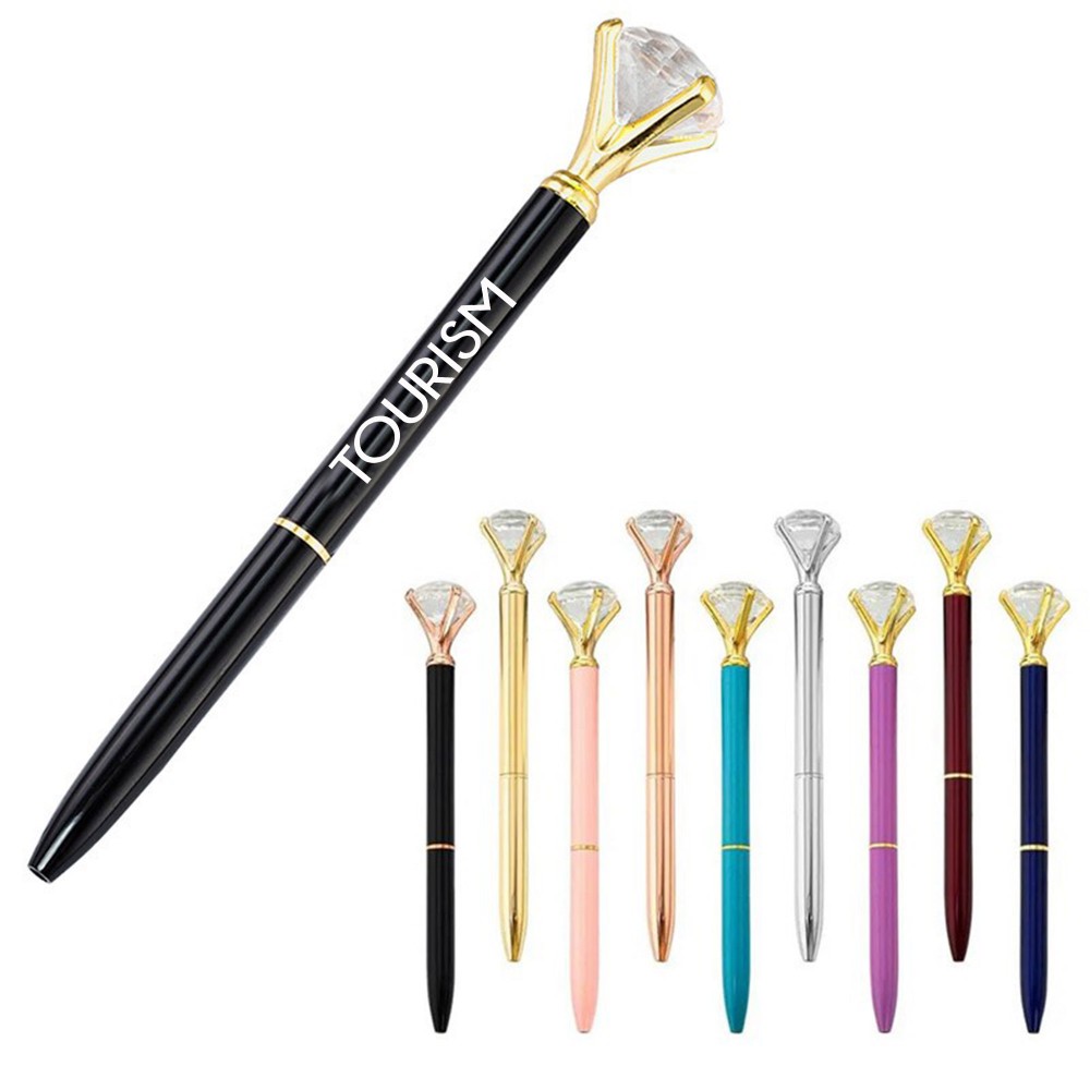 Logo Branded Diamond Crown Ballpoint Pen