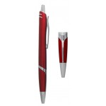 Custom Imprinted Ball Point Pen, Red - Pad Printed