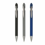 Custom Engraved Soft Rubber Finish Click Metal Ballpoint Stylus Pen