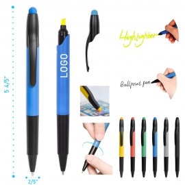 Logo Branded 3-in-1 Custom Plastic Ballpoint Pen w/Highlighter & Stylus