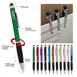 Custom Engraved 2-in-1 Custom Plastic Ballpoint Pen w/Sensitive Touch Screen Stylus Tip