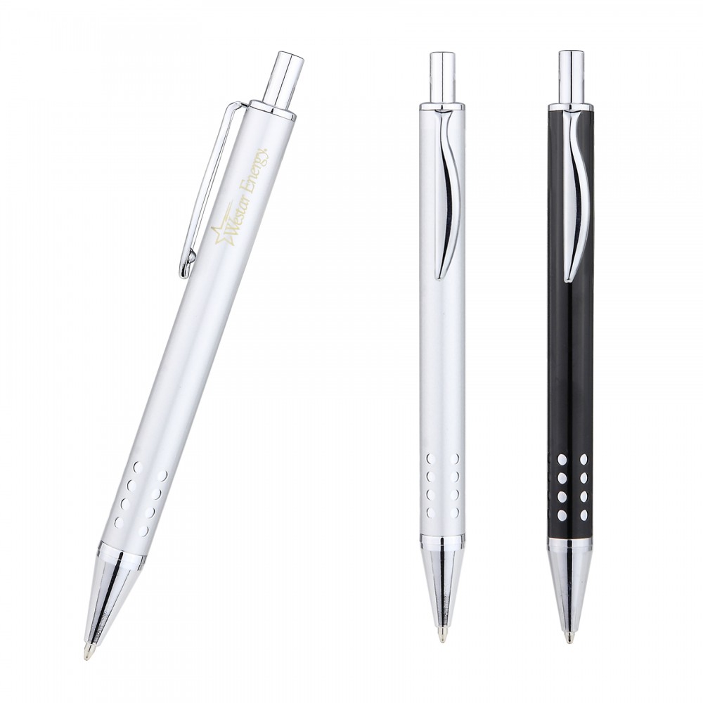 Brighton Ballpoint Click Pen (Silver) Logo Branded Brighton Ballpoint Click Pen (Silver) Logo Branded