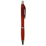 Ball Point Pen, Red - Red Rubber Grip - Pad Printed Custom Imprinted