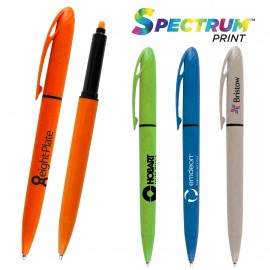 Wheat Straw Fiber Highlighter Ballpoint Pen Custom Engraved