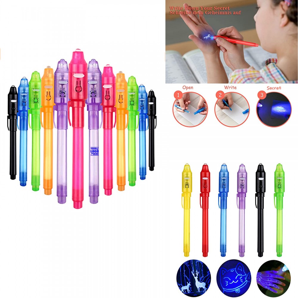 Invisible Ink Pen with UV Led Light Custom Imprinted