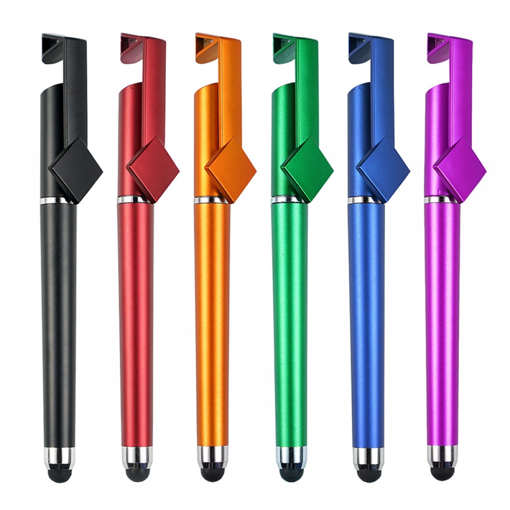 3-in-1 Multifunction Soft Touch QR Code Ballpoint Pen w/Stylus & Phone Stand & Removable Cap Logo Branded 3-in-1 Multifunction Soft Touch QR Code Ballpoint Pen w/Stylus & Phone Stand & Removable Cap Logo Branded