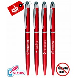 Logo Branded Union Printed - Appealing - Slim Stylus Twist Pen- 1-Color Print - No Minimum