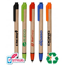 Custom Imprinted Classic Recycled Paper Click Pen with Stylus Tip