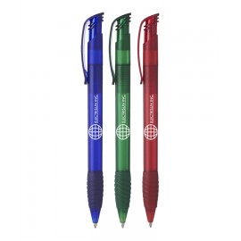 Union Printed - Translucent Ballpoint Grip Pens with 1-Color Logo Custom Engraved