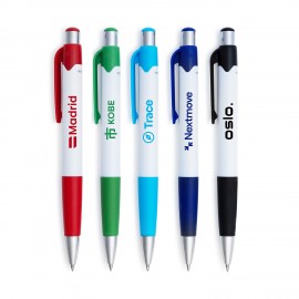 Maddie Gel Click Pen w/ Recycled Plastic Logo Branded