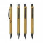 Logo Branded Bamboo Retractable Ballpoint Pen
