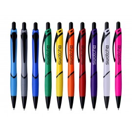 Sance Pen with Colored Rubber Grip Logo Branded