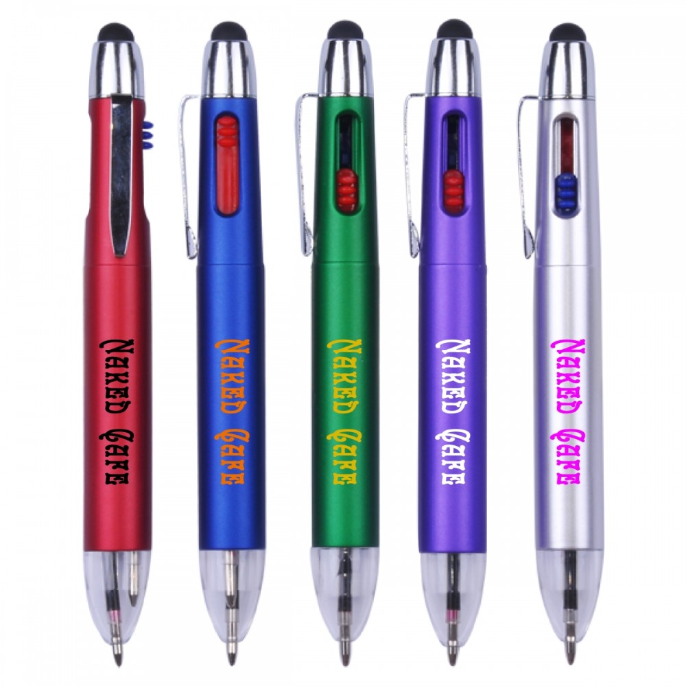 2 Color Barrel Ballpoint Pen w/Stylus Custom Engraved 2 Color Barrel Ballpoint Pen w/Stylus Custom Engraved