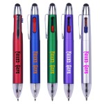 2 Color Barrel Ballpoint Pen w/Stylus Custom Engraved