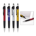 Click action plastic stylus pen in cool metallic colors Logo Branded