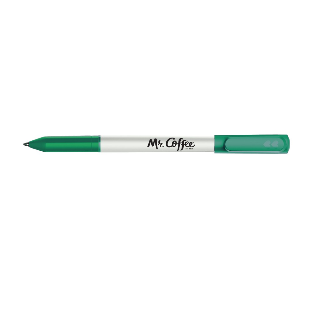 Paper Mate Write Bros Stick Pen White Barrel - Black Ink - Green Custom Imprinted Paper Mate Write Bros Stick Pen White Barrel - Black Ink - Green Custom Imprinted