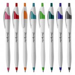 Slim Retractable Plastic Pen w/ Colored Trim Custom Imprinted