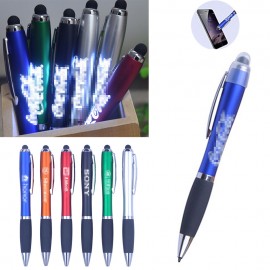 Custom Engraved Custom Laser Engraved LED Light-Up Logo Ballpoint Pen with Stylus