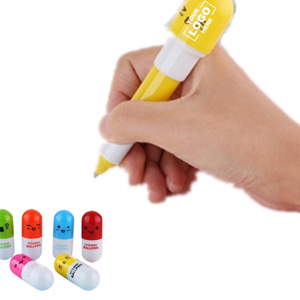 Pill Ballpoint Pen Logo Branded